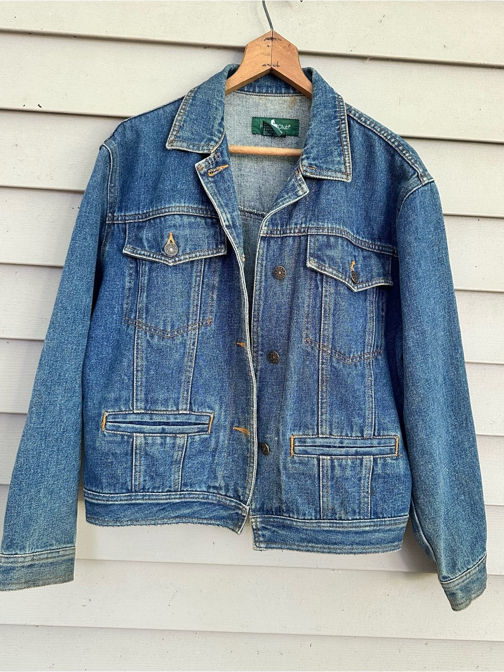 Vintage 80s Jean jacket hunt club size small oversize fit